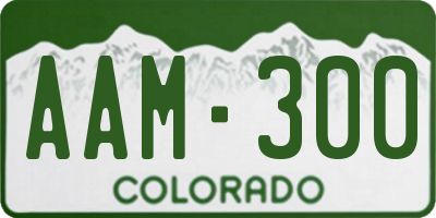 CO license plate AAM300