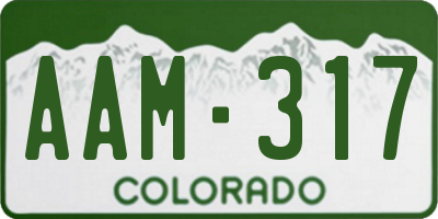CO license plate AAM317