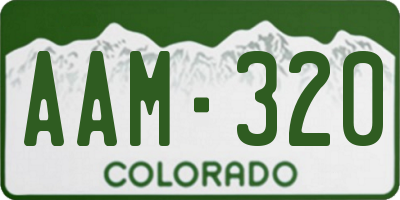 CO license plate AAM320