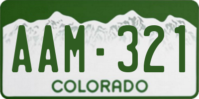 CO license plate AAM321