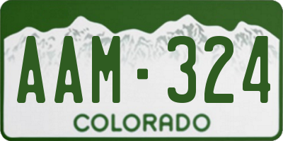 CO license plate AAM324