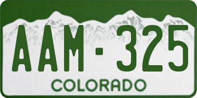 CO license plate AAM325