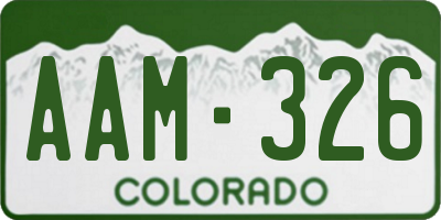CO license plate AAM326