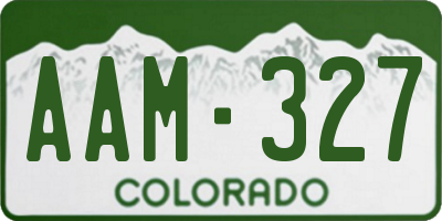CO license plate AAM327