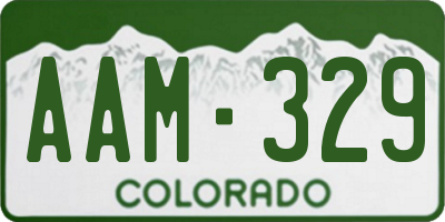 CO license plate AAM329
