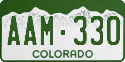 CO license plate AAM330