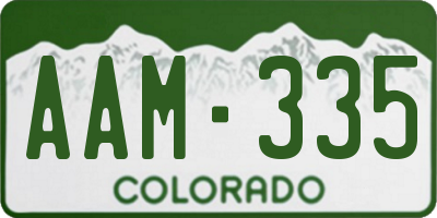 CO license plate AAM335