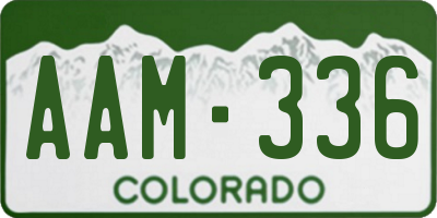 CO license plate AAM336