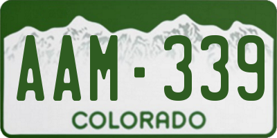 CO license plate AAM339