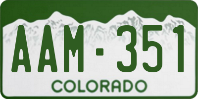 CO license plate AAM351