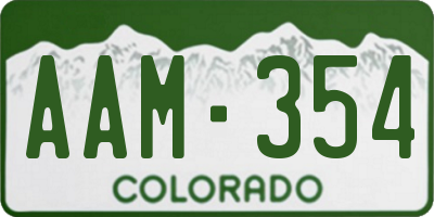 CO license plate AAM354