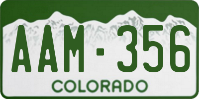 CO license plate AAM356