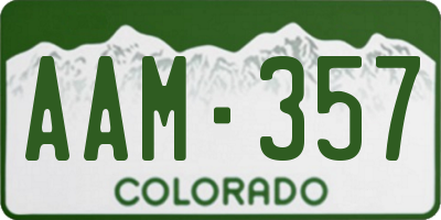 CO license plate AAM357