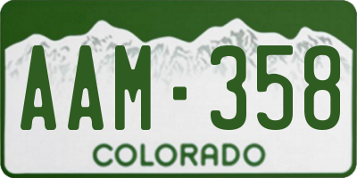 CO license plate AAM358