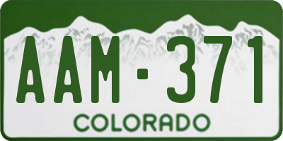 CO license plate AAM371
