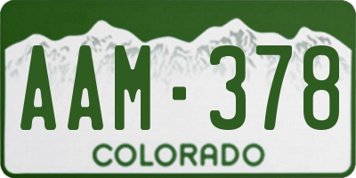 CO license plate AAM378