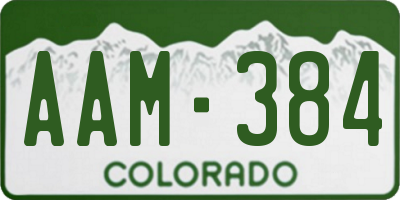 CO license plate AAM384