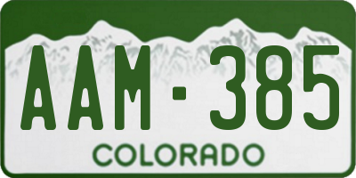 CO license plate AAM385