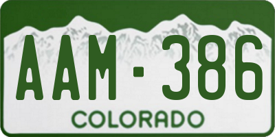 CO license plate AAM386