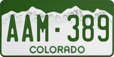CO license plate AAM389