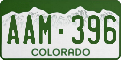 CO license plate AAM396