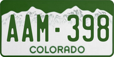 CO license plate AAM398