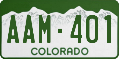 CO license plate AAM401