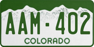 CO license plate AAM402