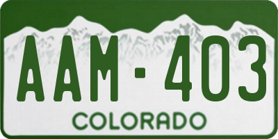 CO license plate AAM403