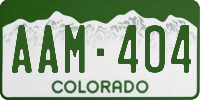 CO license plate AAM404