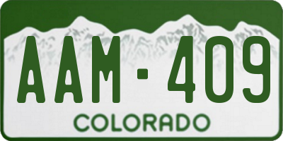 CO license plate AAM409