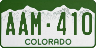 CO license plate AAM410