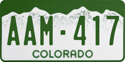 CO license plate AAM417