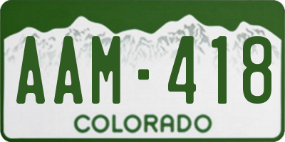 CO license plate AAM418