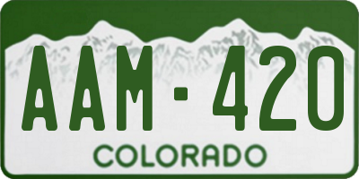 CO license plate AAM420