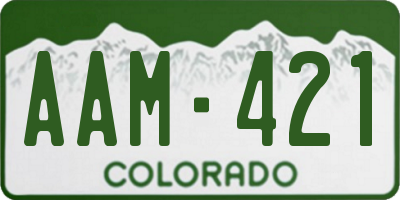 CO license plate AAM421