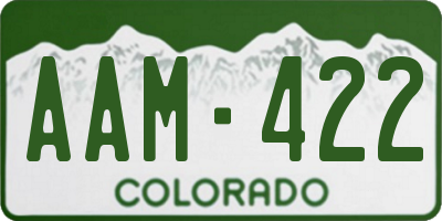 CO license plate AAM422