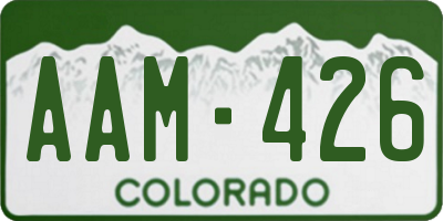 CO license plate AAM426