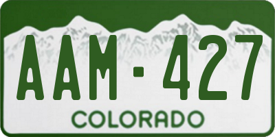 CO license plate AAM427