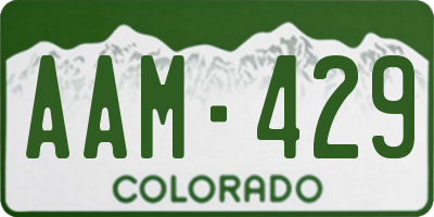 CO license plate AAM429