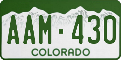 CO license plate AAM430