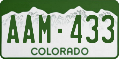 CO license plate AAM433