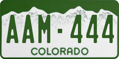 CO license plate AAM444