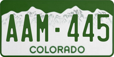 CO license plate AAM445