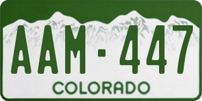 CO license plate AAM447