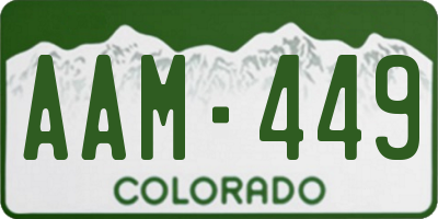 CO license plate AAM449