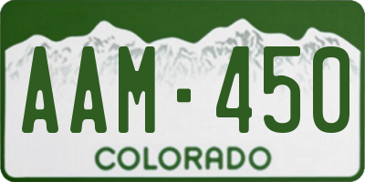 CO license plate AAM450