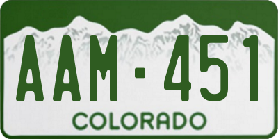 CO license plate AAM451
