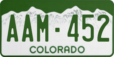 CO license plate AAM452