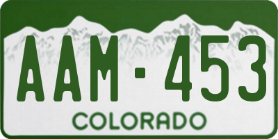 CO license plate AAM453